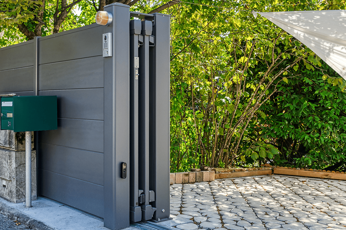 Portail télescopique Signature Origin lames 255 RAL 2900