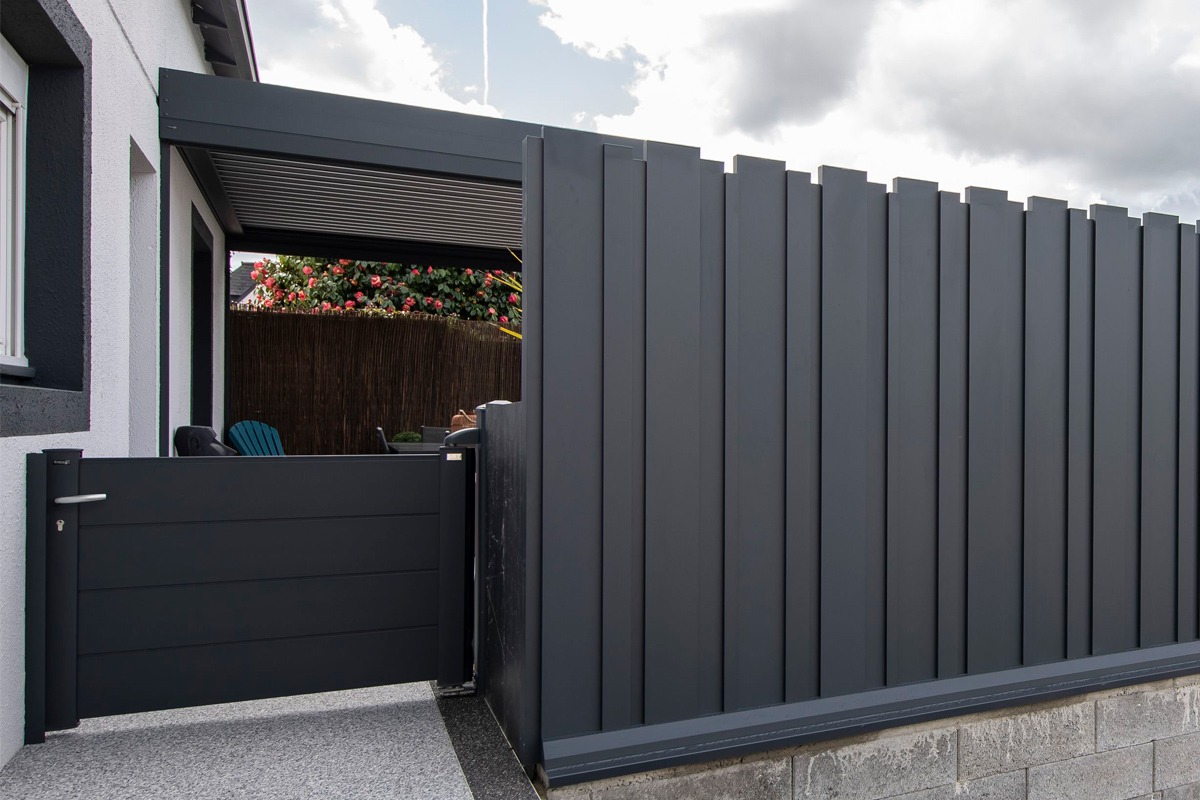 Portillon alu gamme Optimo modèle Phénix - RAL7016