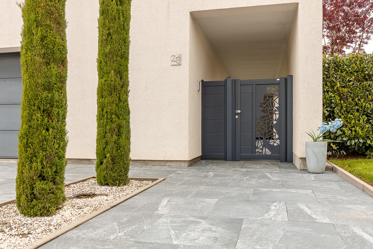 Portillon alu gamme Signature modèle Arial - Bleu canon