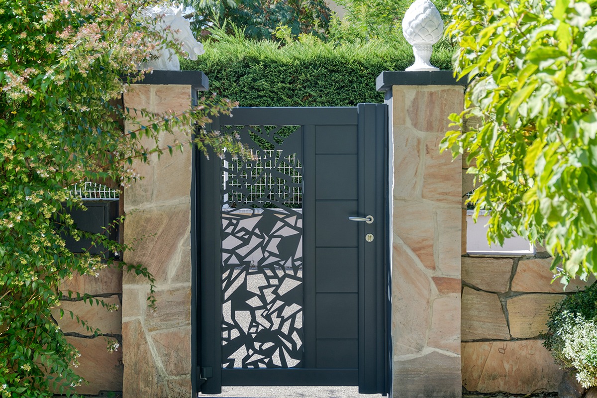 Portillon alu gamme Signature modèle Arial - RAL7016