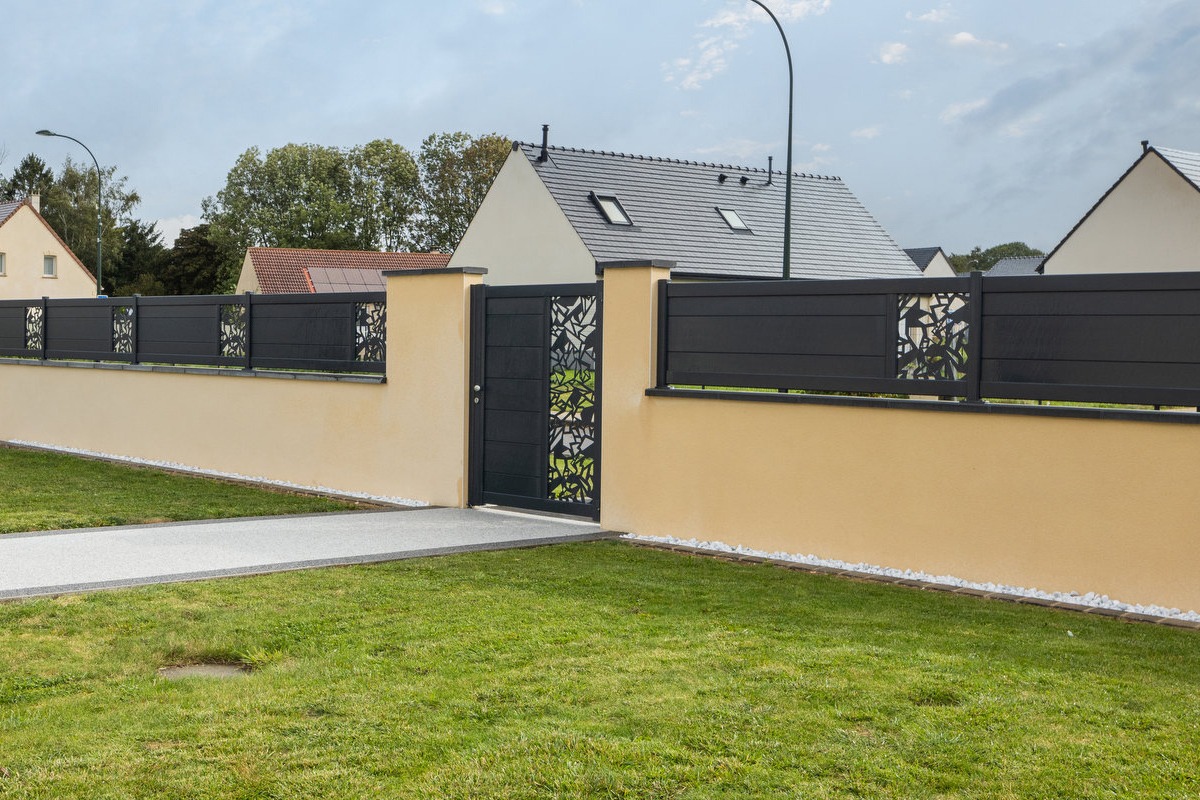 Portillon alu gamme Signature modèle Arial - RAL7016