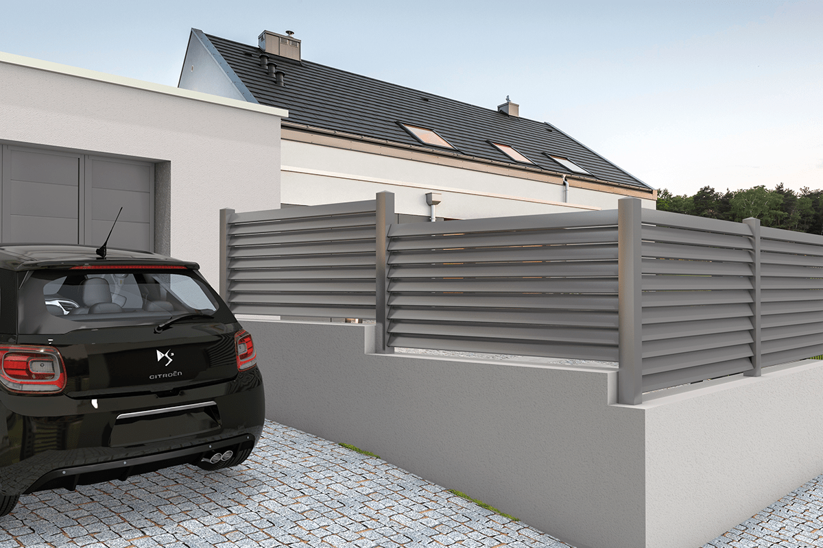 Clôture alu gamme Classic modèle Liverpool - RAL9007