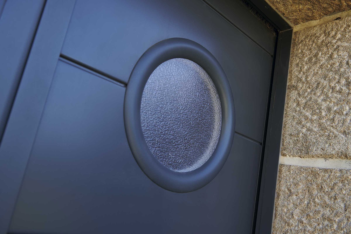 Porte de garage coulissante gamme Prestige/Confort modèle Lituanie/Jersey - RAL7016