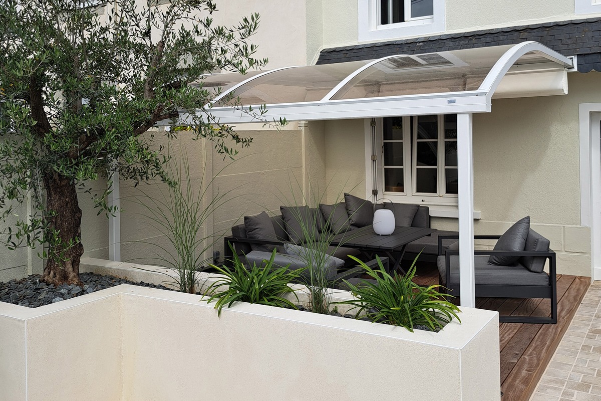 Abri de terrasse cintré - RAL9016
