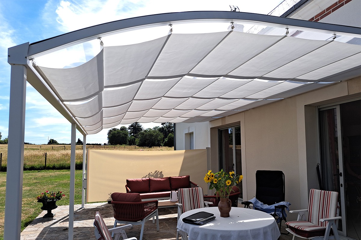 Abri de terrasse cintré - RAL9016
