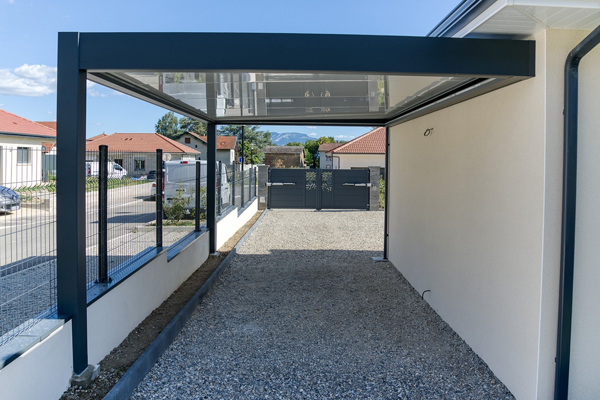 Carport alu adossé - RAL7016